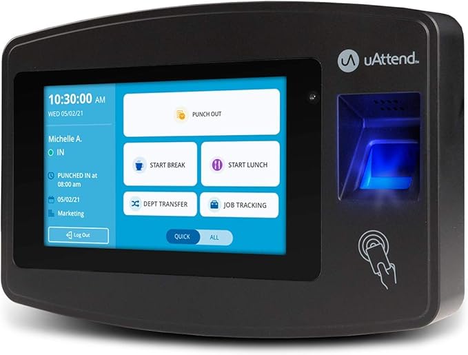 uAttend JR1000 Biometric Fingerprint, PIN Time Clock by uAttend