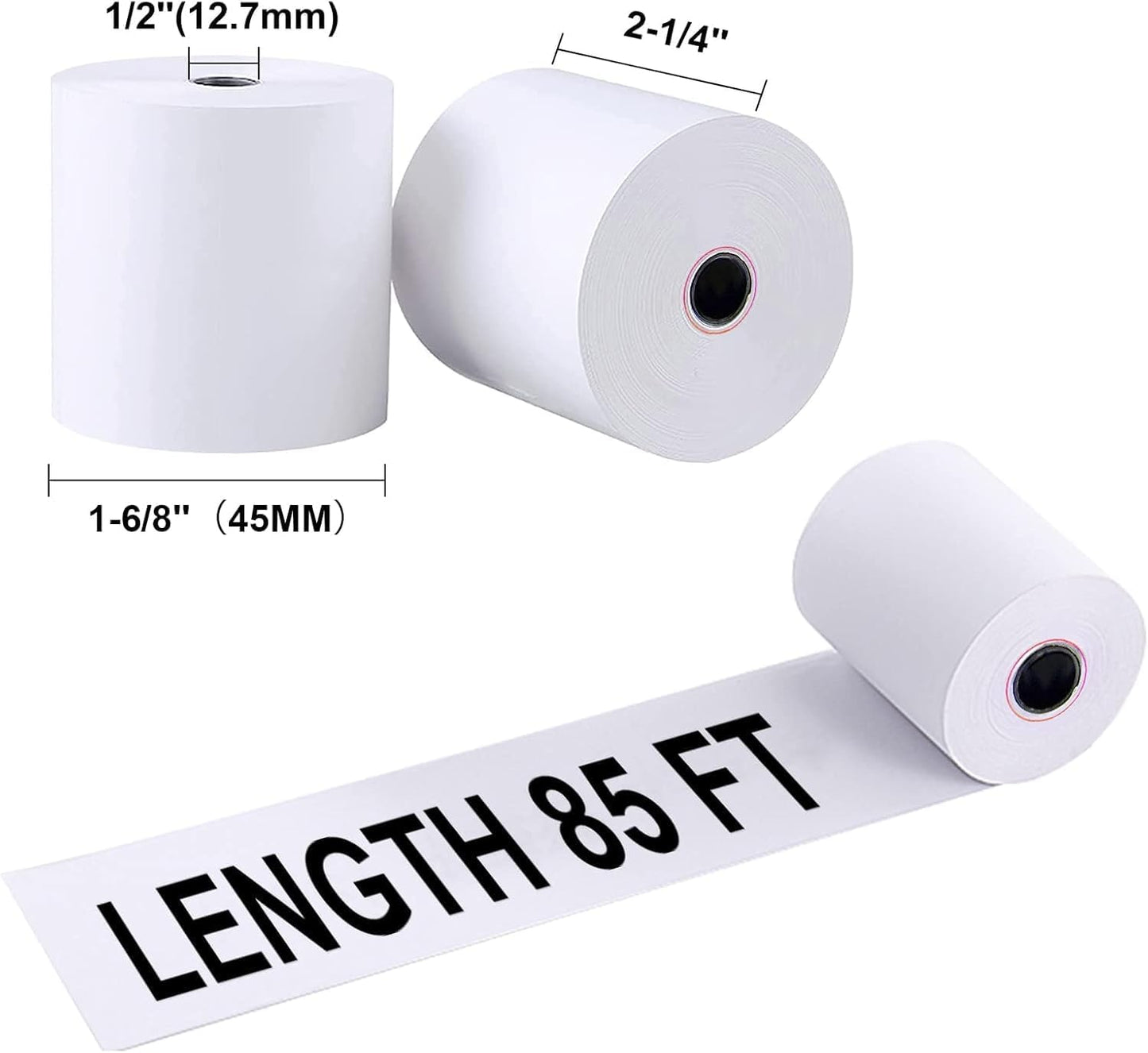 Jayard 2-1/4" X 85' Thermal Paper Rolls For Credit Card - Cash Register Rolls - Premium Register Tape Pos Thermal Printer Paper (400 Rolls)