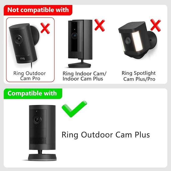 No Drill Wall Mount for Ring Outdoor Cam Plus, Easy Installation - Image 2