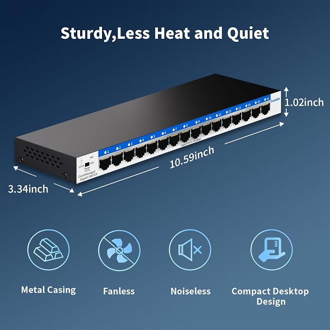 Goalake 16-Port Gigabit Easy Managed Switch - Image 7