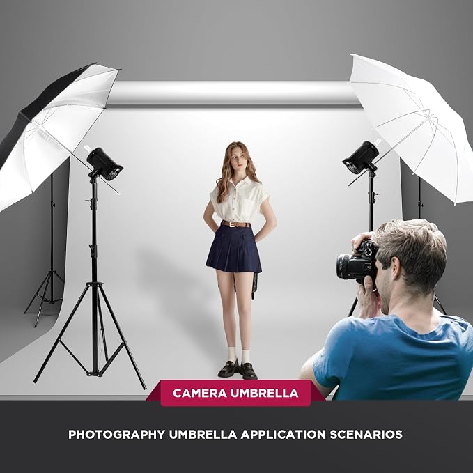 43" Translucent White Soft Umbrella & Silver Reflector Diffuser Umbrella - Image 6