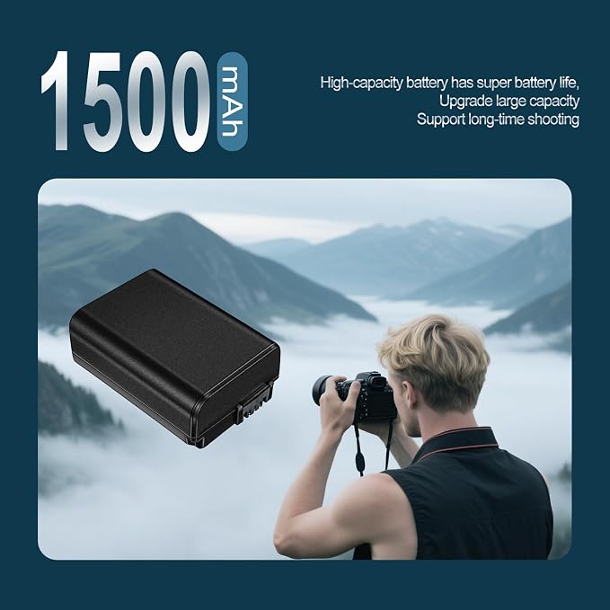 NP-FW50 7.2V 1500 mAh 2-Pack Rechargeable Lithium Ion Battery Pack Compatible - Image 5