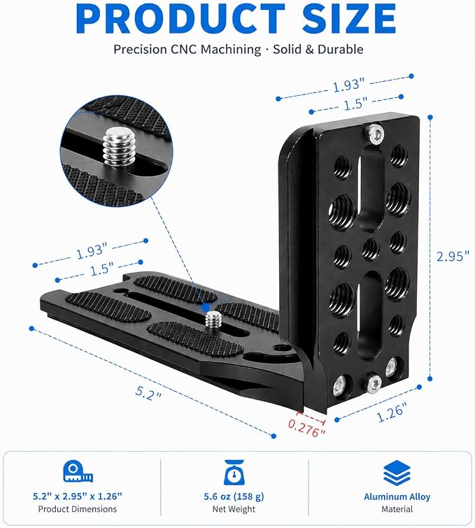 DSLR Camera L-Bracket, Vertical & Horizontal Switching Quick Release Plate - Image 8