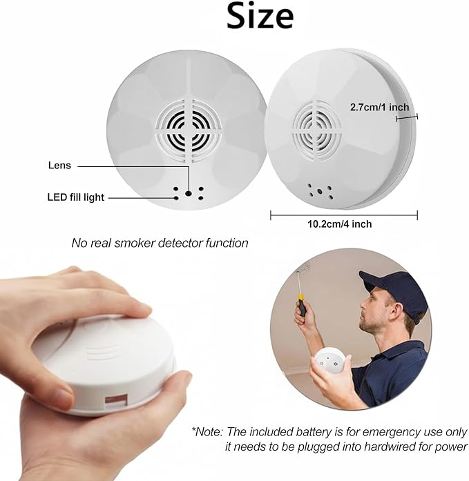 4K Ultra WiFi Hidden Camera, Smoke Detector Shaped Cameras - Image 5