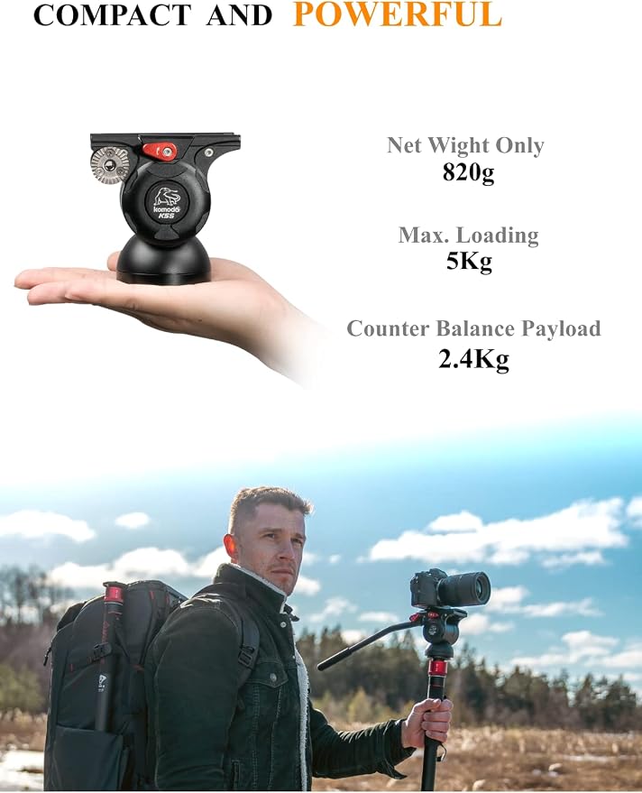 IFOOTAGE Monopod Cobra 3 Strike A150S+K5S, 1/4'' & 3/8'' Quick Release - Image 4