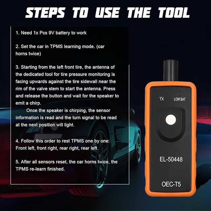 AICEL TPMS Relearn Tool for Car Tire Sensor, EL-50448 Tire Pressure Monitor - Image 5