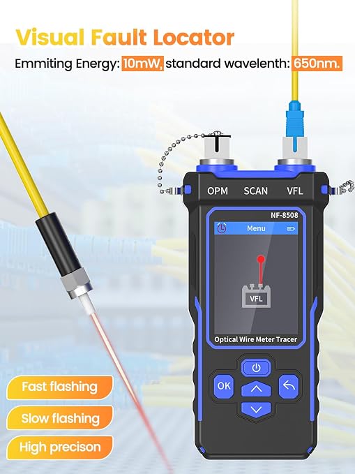 Network Cable Tester with Optical Power Meter, CAT5 CAT6 Ethernet Tester with - Image 4