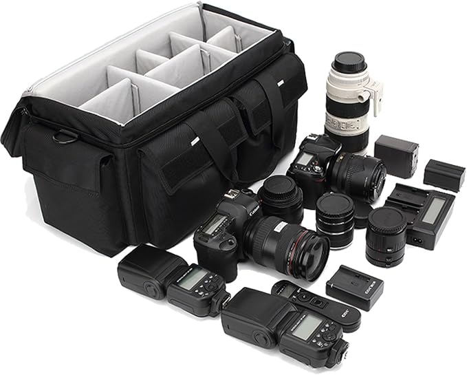 Large Camera Bag, Pressure proof &Waterproof DSLR SLR Mirrorless Gadget bag by svatin