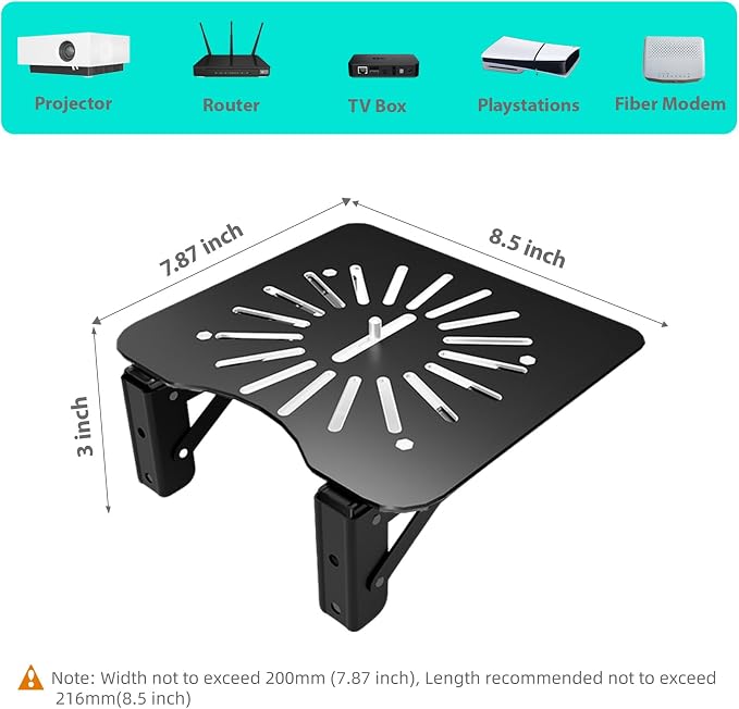 Mini Projector Shelf for Wall/Modem Shelf/Router Shelf/Router Mount/Cable Box - Image 2
