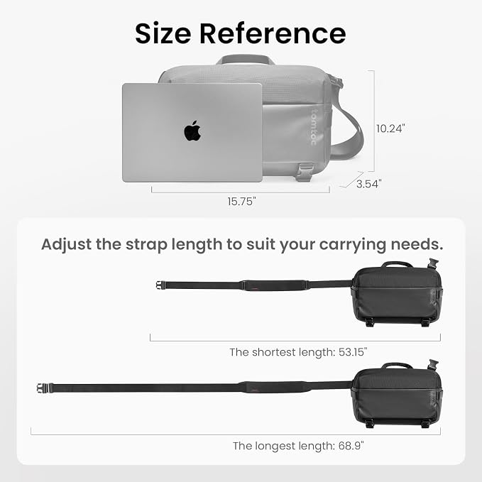 tomtoc Compact EDC Sling Bag 3L-10L, Minimalist Crossbody Bag Chest Shoulder - Image 9