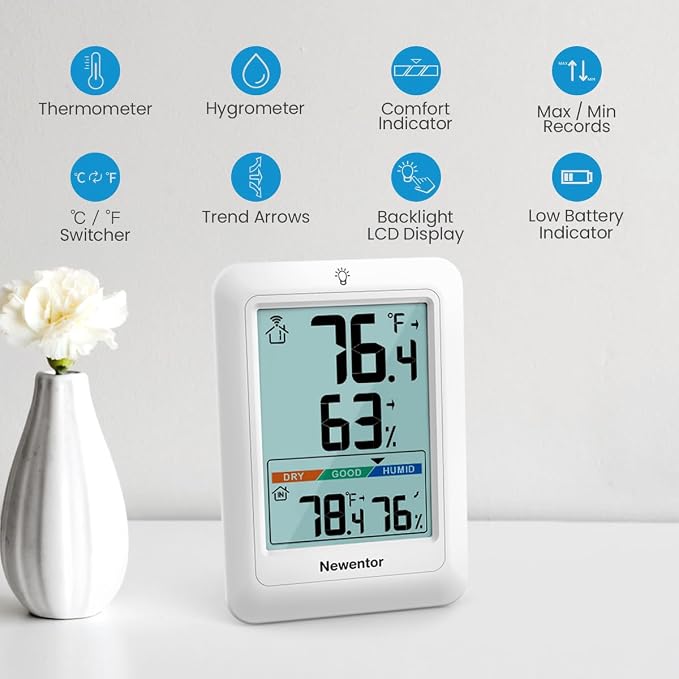 Newentor Indoor Outdoor Thermometer Wireless, Weather Station - Image 8