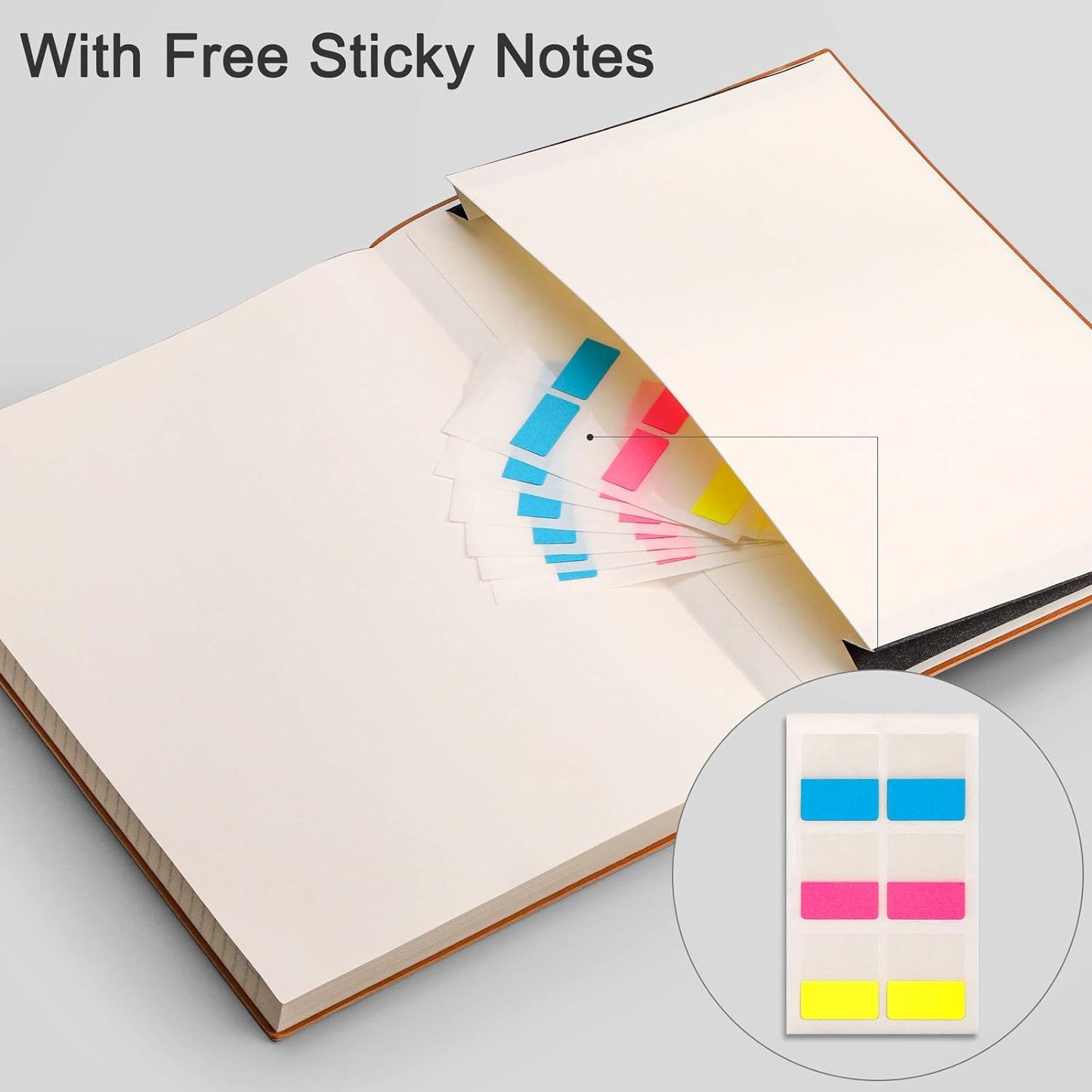 EMSHOI College Ruled Composition Notebook - Large B5 Notebook Lined Journal Leather with Free Sticky Notes, 204 Numbered Pages,100gsm Thick Lined Paper, Softcover, 7.5"x10"-Green