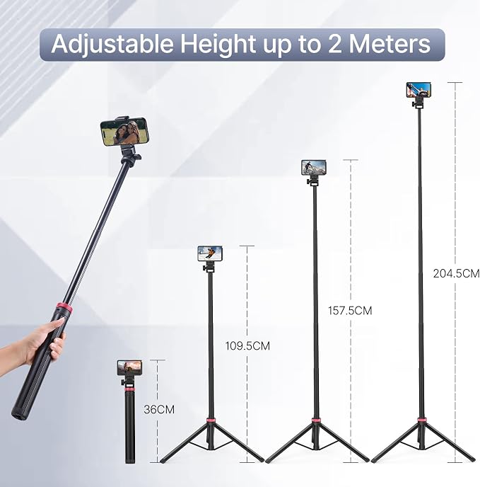 ULANZI MT-79 Extendable Tripod Aluminum 81" Portable Adjustable Light Stand w - Image 2