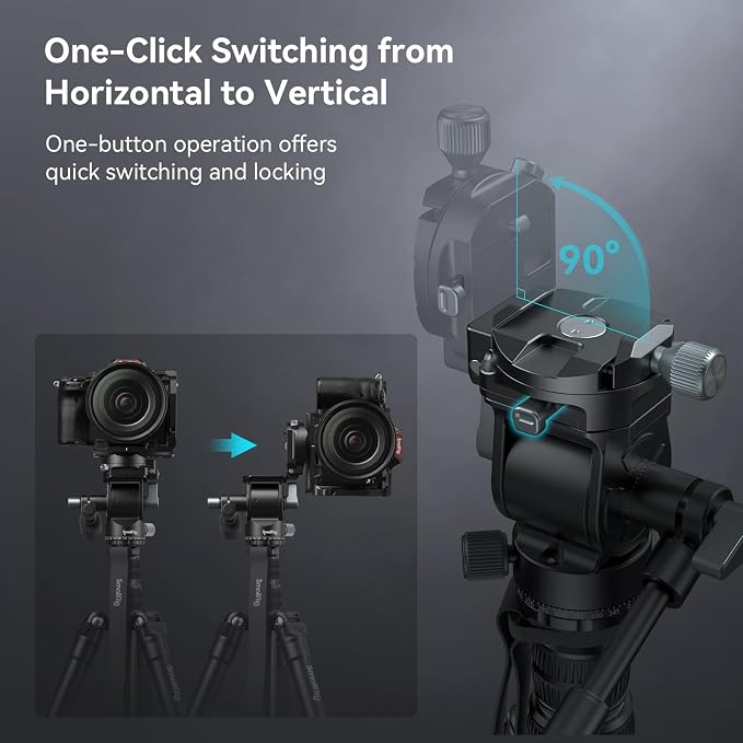 SmallRig CT195 Video Tripod Kit, Max Load 15kg / 33Ibs - Image 2