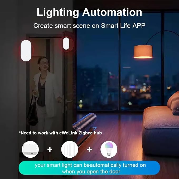 Haozee Door and Window Sensor, Requires Zigbee Hub, Zigbee Connection, Wireless - Image 5