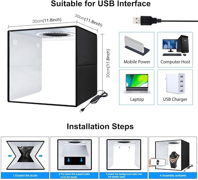 12"x12"x12" Folding Photo Light Box - Image 9