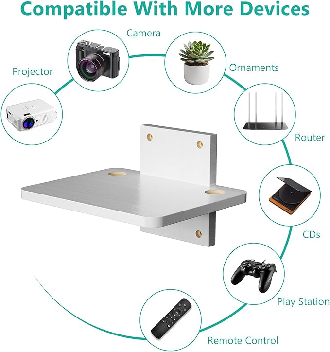 WALI Floating TV Shelf, 1 Tier Projector Shelf - Image 6