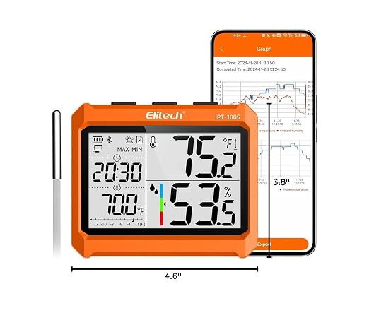 Elitech Digital Bluetooth Hygrometer Thermometer, Refrigerator Thermometer - Image 9