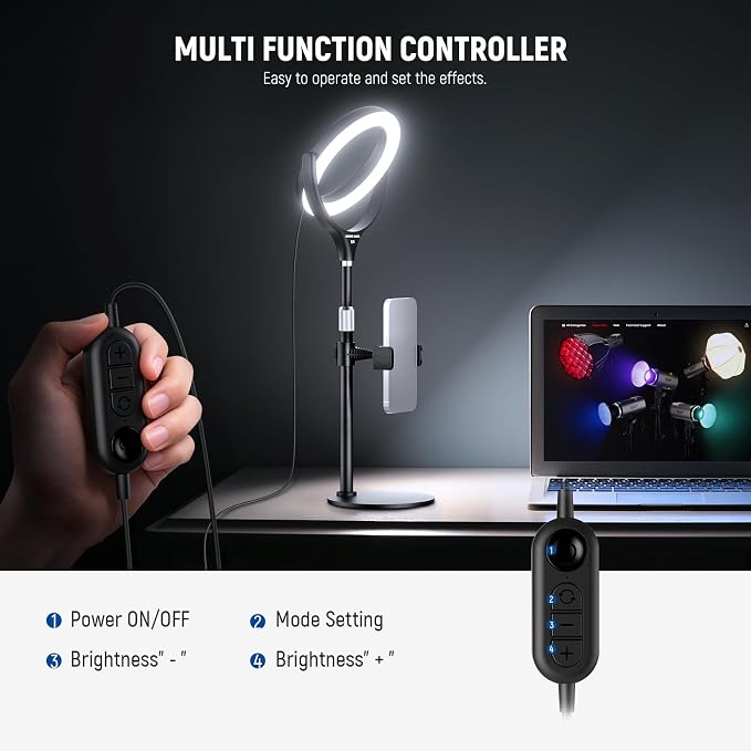 NEEWER Basics 7" Desk Ring Light - Image 5