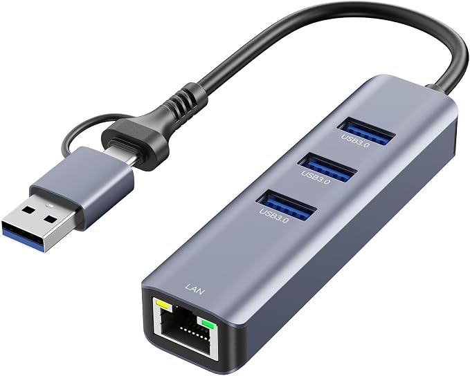 USB to Ethernet Adapter, ABLEWE USB 3.0/USB C to RJ45 Network Internet 2.5Gbps by ABLEWE