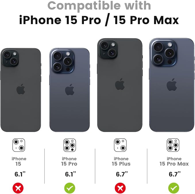 Tensea for iPhone 15 Pro / 15 Pro Max Camera Screen Protector, Tempered Glass - Image 2