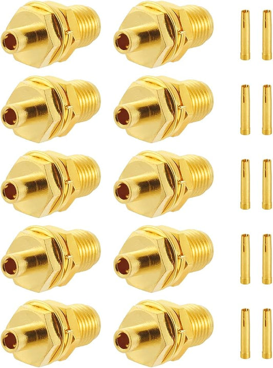 10 PCS SMA Connectors SMA Female Bulkhead Solder Connector by POBADY