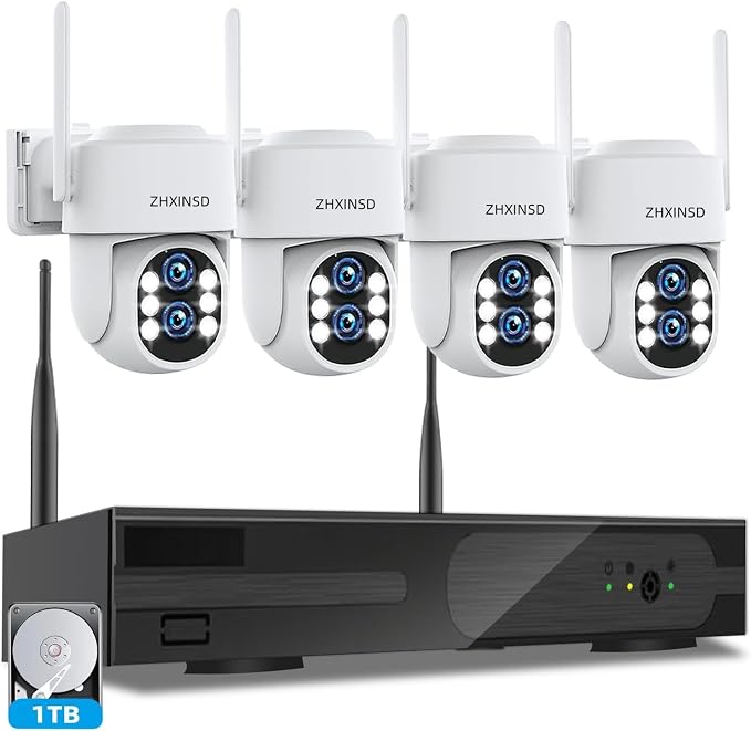 Wireless Security Camera System Outdoor: Dual Lens 6MP 10X Hybrid Zoom by ZHXINSD