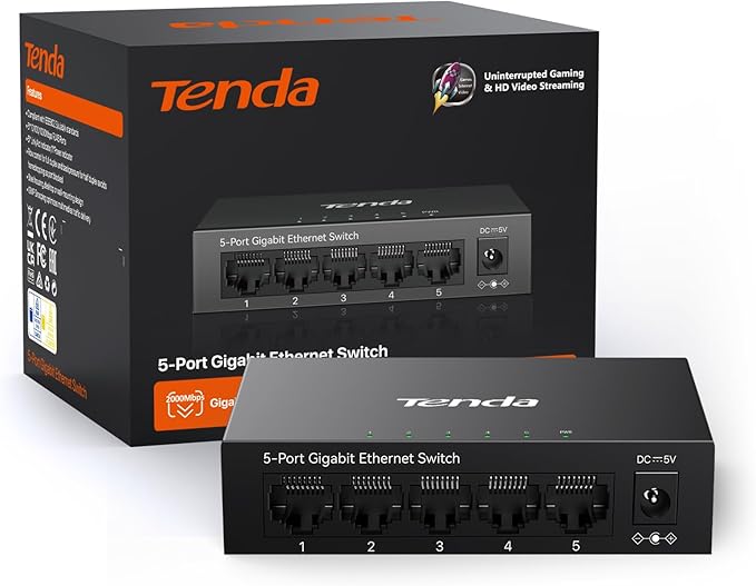 Tenda 5 Port Gigabit Ethernet Switch | Ethernet Splitter | 5 x 1000Mbps Ports | - Image 7