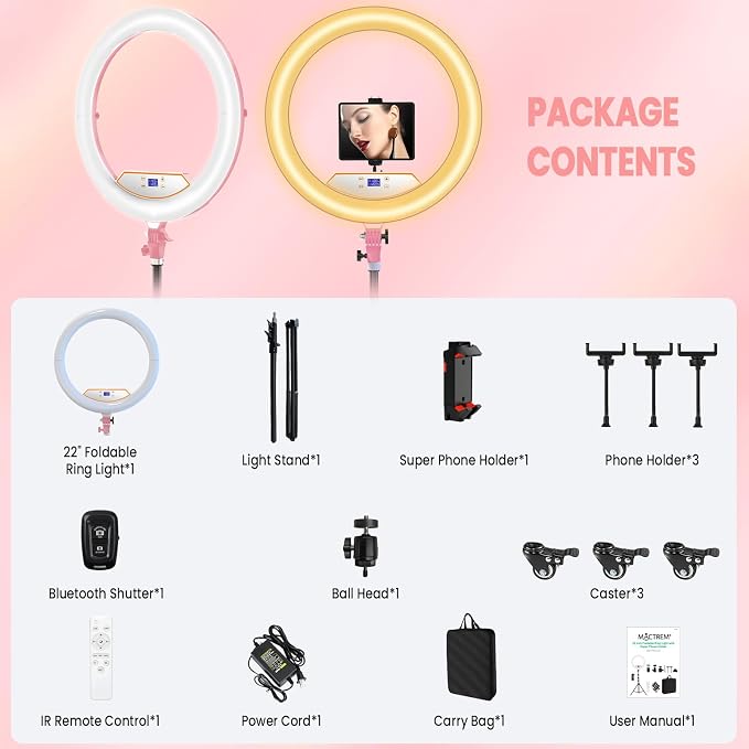 22" Foldable Ring Light with Stand - Image 8