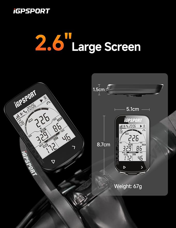 iGPSPORT BSC100S GPS Bike Computer Wireless, 2.6'' LCD Display 40H Rechargeable - Image 2