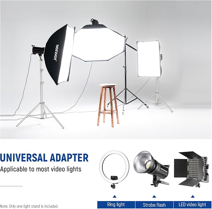 NEEWER 2Pcs 9.2ft Stainless Steel Light Stands, Spring Cushioned Heavy Duty - Image 3