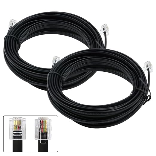 Phone Cable 25 Feet Telephone Line Cord by XANHAM