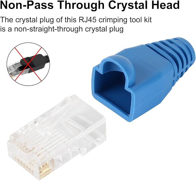 Network Crimping Tool Kit All-in-One Pass Through RJ45 Crimper - Image 4