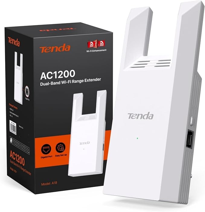 Tenda WiFi Range Extender AC1200, Dual-Band867Mbps 5GHz/300Mbps 2.4GHz - Image 2