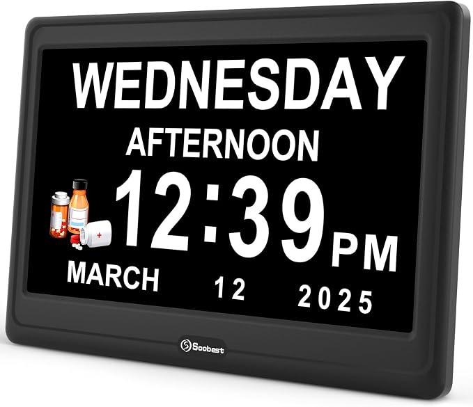 Soobest 12” Dementia Digital Clock by Soobest