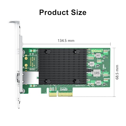 10Gtek 10Gb PCI-E NIC Network Card, Single Copper RJ45 Port, - Image 3