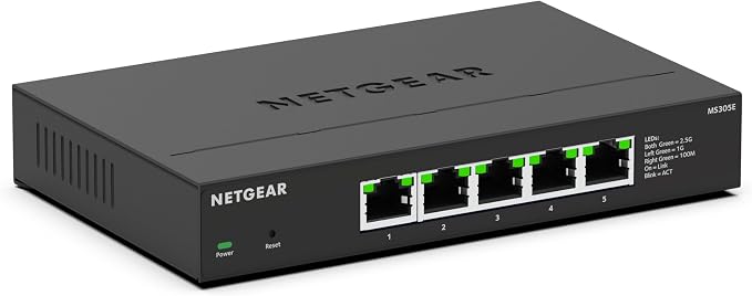 NETGEAR 5-Port 2.5G Multi-Gigabit Ethernet Easy Smart Managed Essentials by NETGEAR