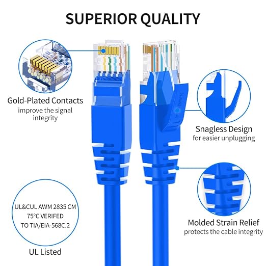 Cat6 Ethernet Cable 3 Feet 10 Pack Network RJ45 Cat6 Internet Patch Cable - Image 3