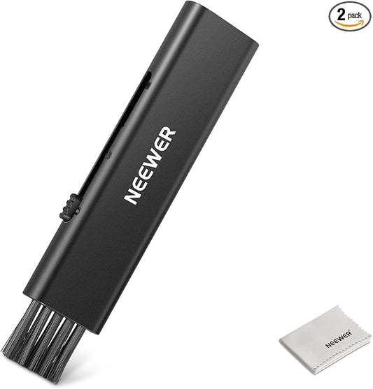 NEEWER 2 in 1 Camera Lens Cleaning Kit, 1x Lens Brush Pen + 1x Cleaning Cloth by Neewer