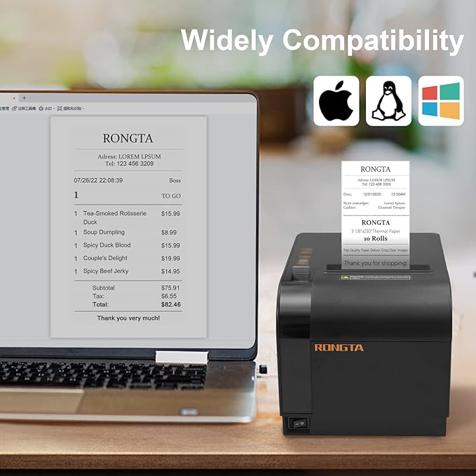 Rongta Thermal Receipt Printer, 80mm Receipt Printers, Thermal Pos Printer - Image 3