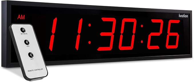 Ivation Oversized Large Digital Wall Clock by Ivation