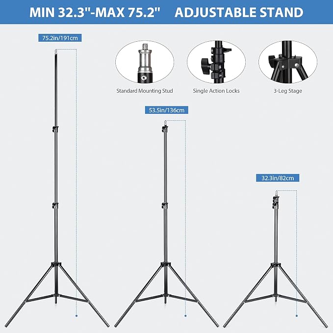 HPUSN Softbox Photography Lighting Kit, Photo Studio Light - Image 5