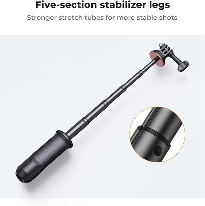 K&F CONCEPT 33.5cm/13.2" Selfie Stick Tripod, Portable Vlog Handle Grip Action - Image 4