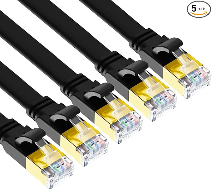 Yauhody CAT 8 Ethernet Cable, 15ft 5 Pack Flat CAT8 Patch Cord, High Speed by Yauhody