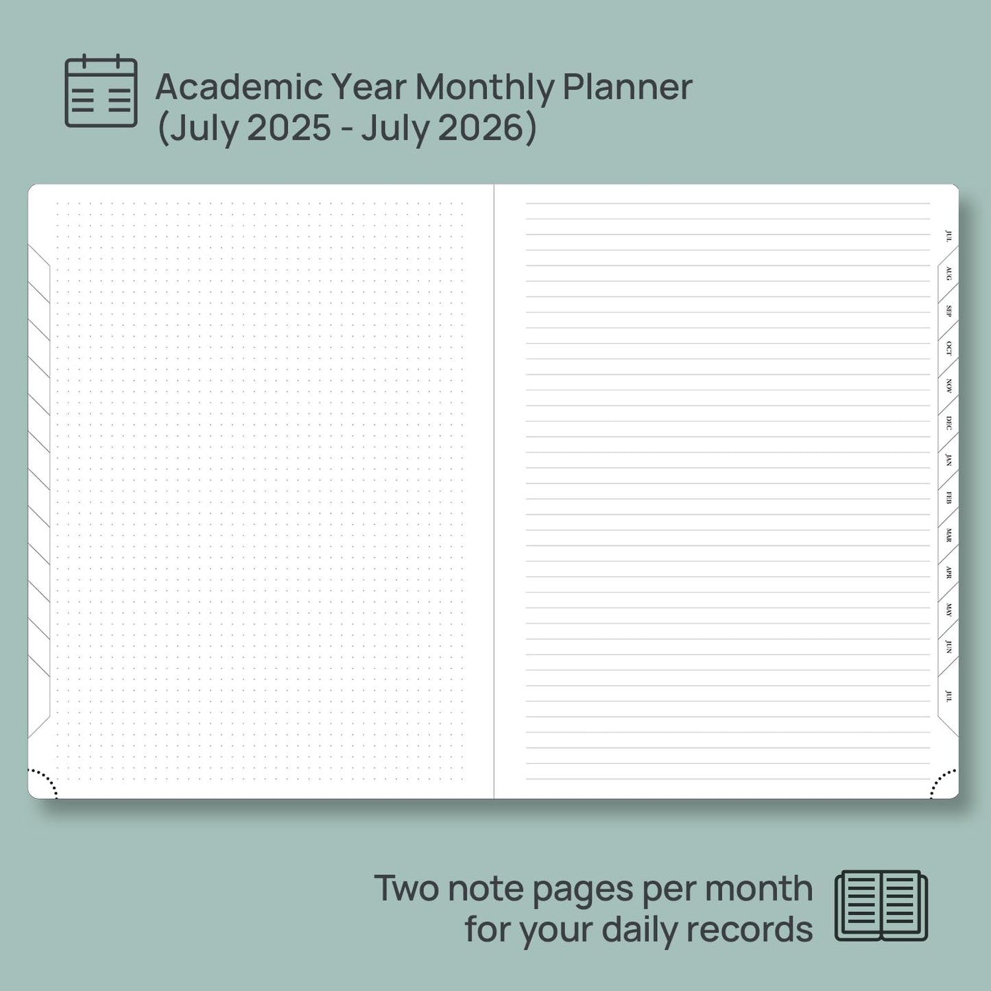 POPRUN Monthly Planner 2025-2026, 8.5'' x 11.25'', 13-Monthly Calendar (July 2025-July 2026) 15-Minute Hourly Appointment Book with Stair Tabs, Soft Cover, 100GSM Paper - Claret