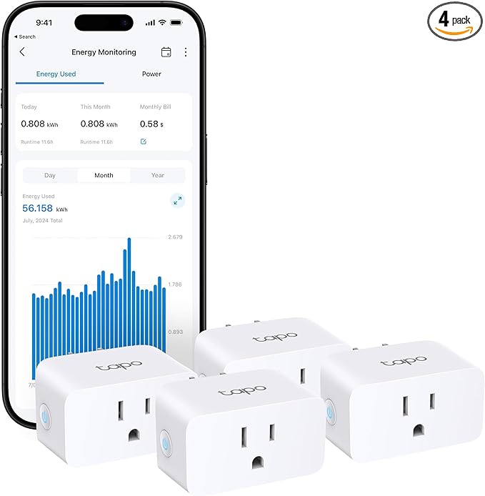 TP-Link Tapo Smart Plug Mini, Matter Compatible, Compatible by Tapo