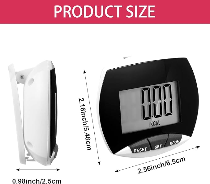 Weewooday Pedometer for Walking Steps and Miles Simple Pedometer Clip on - Image 2