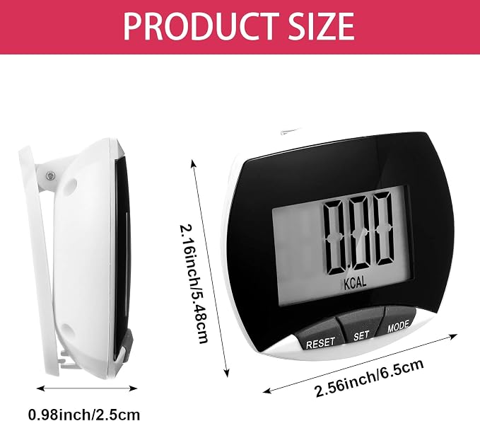 Weewooday Pedometer for Walking Steps and Miles Simple Pedometer Clip on - Image 2