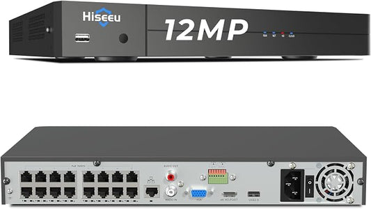 Hiseeu 12MP 16CH PoE NVR Network Video Recorder by Hiseeu