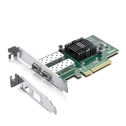 10Gtek 10Gb PCI-E NIC Network Card, Dual SFP+ Port, by 10Gtek